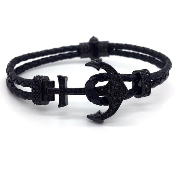 Cubic Zirconia Paved Anchor Bracelet