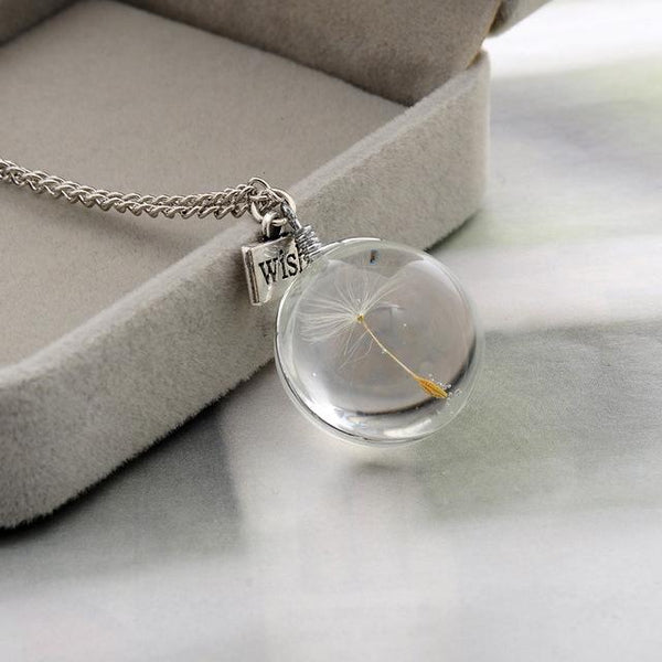 Dandelion Crystal Wish Necklace