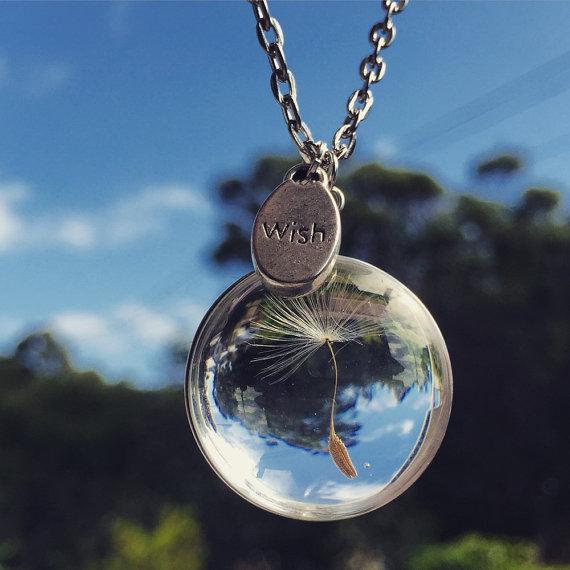 Dandelion Crystal Wish Necklace