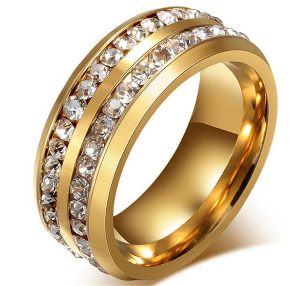 Double Cubic Zirconia Centered Ring Discounted