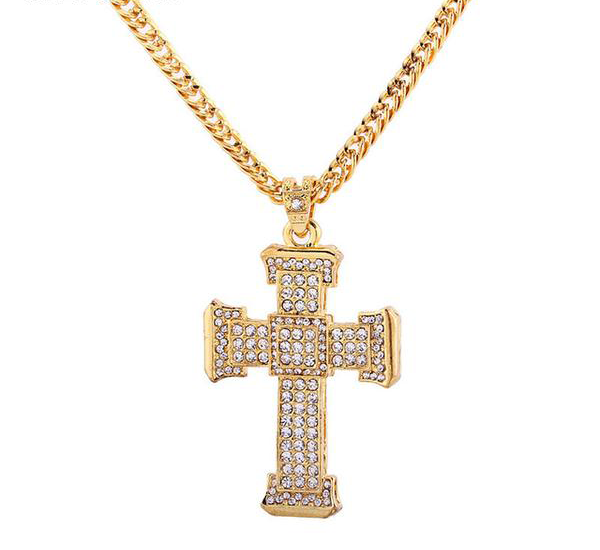 Gem Paved Cross Necklace