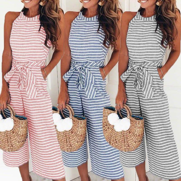 Scarlett - Casual Striped Jumpsuit