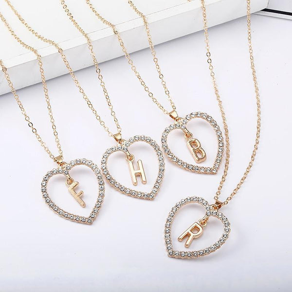 Valentine Heart Initial Necklace