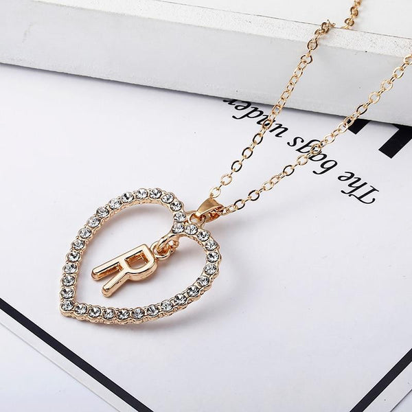 Valentine Heart Initial Necklace